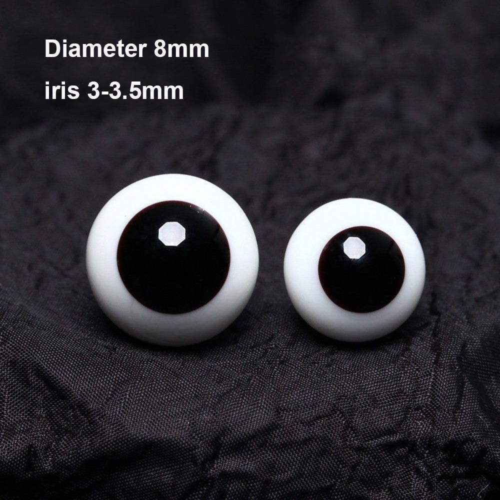 Black&White Movable Glass Eyes Eyeball DIY Doll Making Crafts Accessories  For BJD Doll 8mm 3-3.5mm