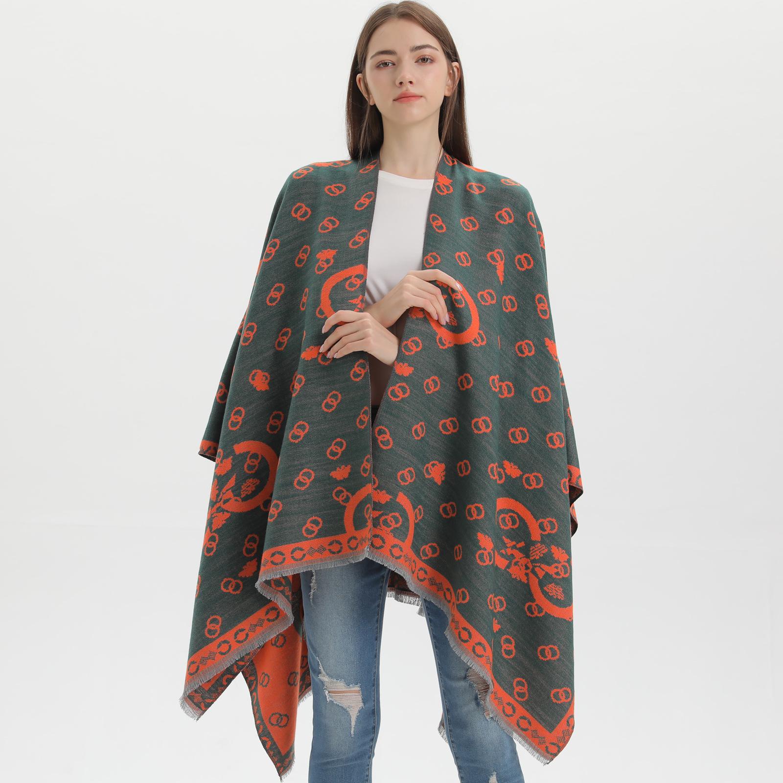 

Women s Retro Double-Sided Tassel Cape Scarf Shawl 130x150CM