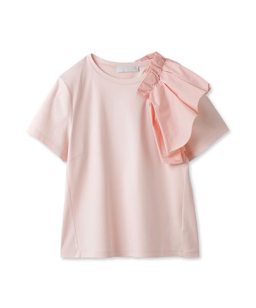 Selford Asymmetric Frill Gathered Top CWCT242049 LPNK Women's