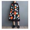 New Loose Large Size Printing Splicing Casual Simple Sweet Long-sleeved Dresses