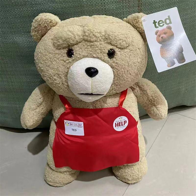 46cm PELUCHE TED Orso Teddy del Film TED 2 Giocattolo di Peluche in Stile Grembiule Animali Morbidi Ripieni Bambole di Peluche Animale per Regalo Bambini