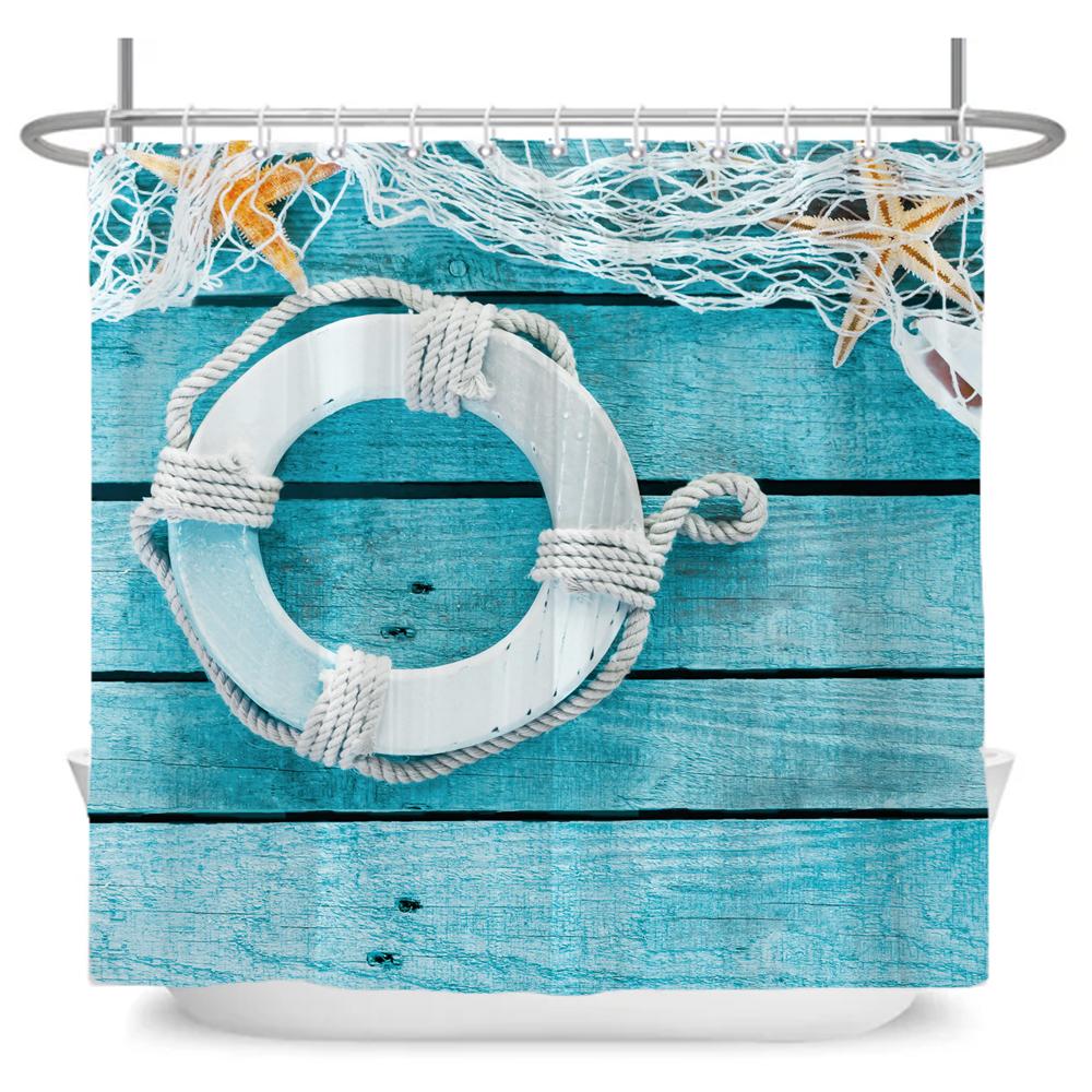 ocean beach shell Print bathroom waterproof shower curtain shower curtain modern polyster home decor bathroom curtain with hooks