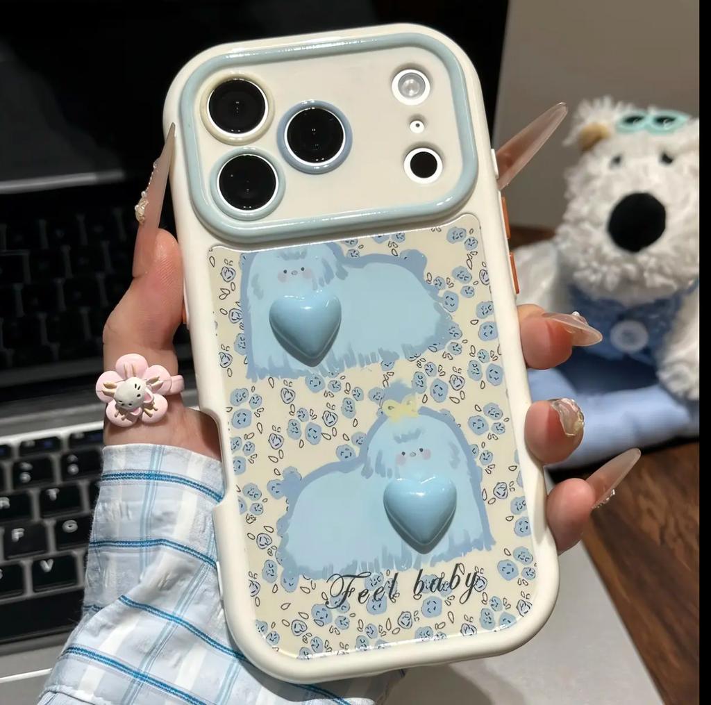 Blue Floral Dog is suitable for VIVOX300PRO/S30 phone cases, Redmi Note14 Pro/K70 phone cases