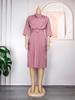2023 Women's African Plus Size Solid Color Mid-length OL Commute Dress