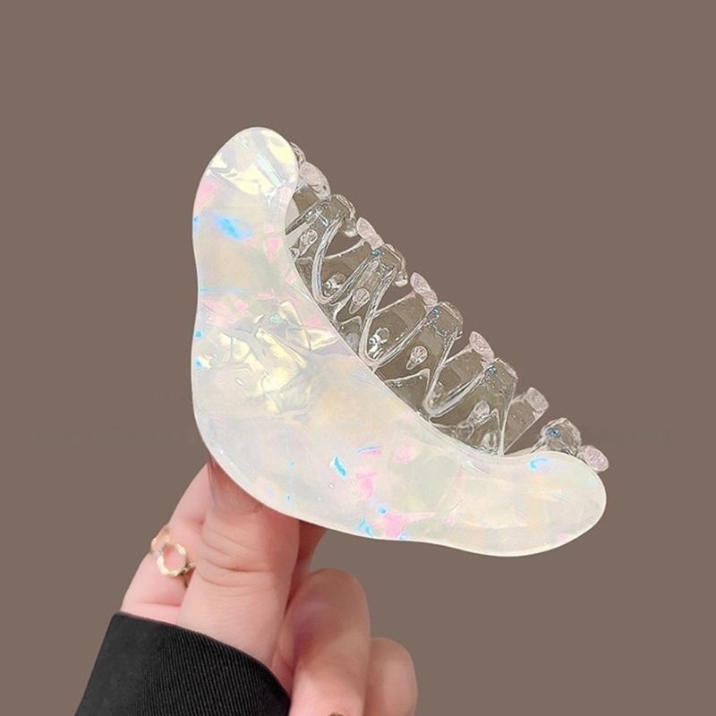 Elegant Amber Triangular Hair Claw Clip with Shimmering Color Elegant Hair Styling Accessories For Women Updos Buns
