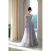 One-word shoulder evening dress women's 1011 new banquet adult ceremony niche senior temperament host art examination graduation