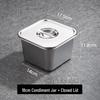 Stainless Steel Seasoning Jar with Lid - Square Kitchen Storage for Spice, Jam, Oil, or Fruit Pulp.