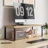 Desktop Monitor Riser Stand with Keyboard Tray and Storage Rack