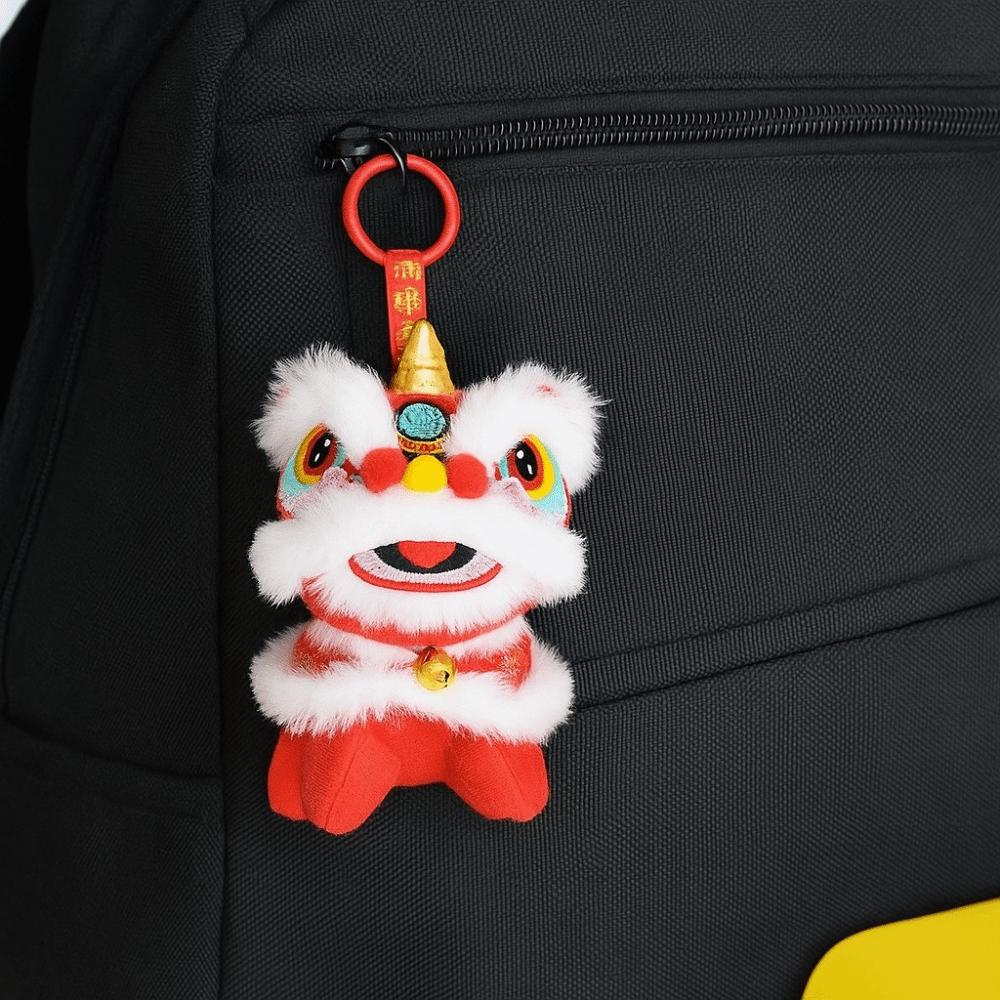 Awakened Lion Lion Dance Keychain Cartoon Chinese New Year Gift  Bag Hanging Accessories