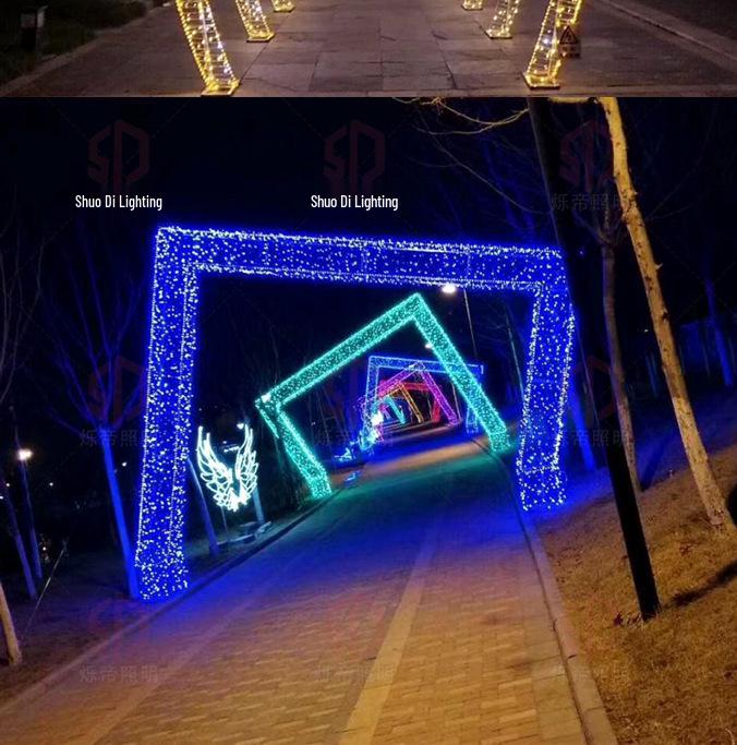 LED Heart Arch Tunnel Corridor Lighting for Cultural Tourism and Decorations