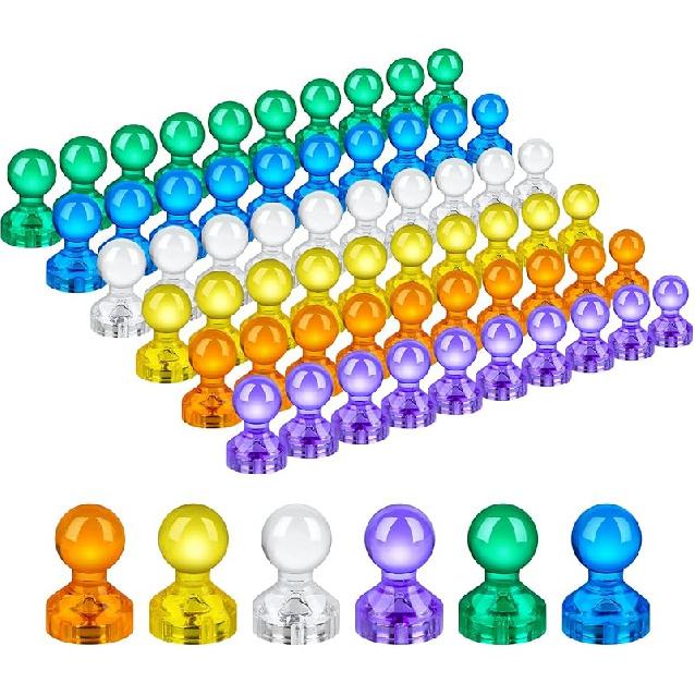 90 PCS Colorful Strong Magnetic Push Pin Magnets, 9 Assorted Color Magnetic Push Pin Magnets for Office, Classroom, Kitchen Home and School, Map