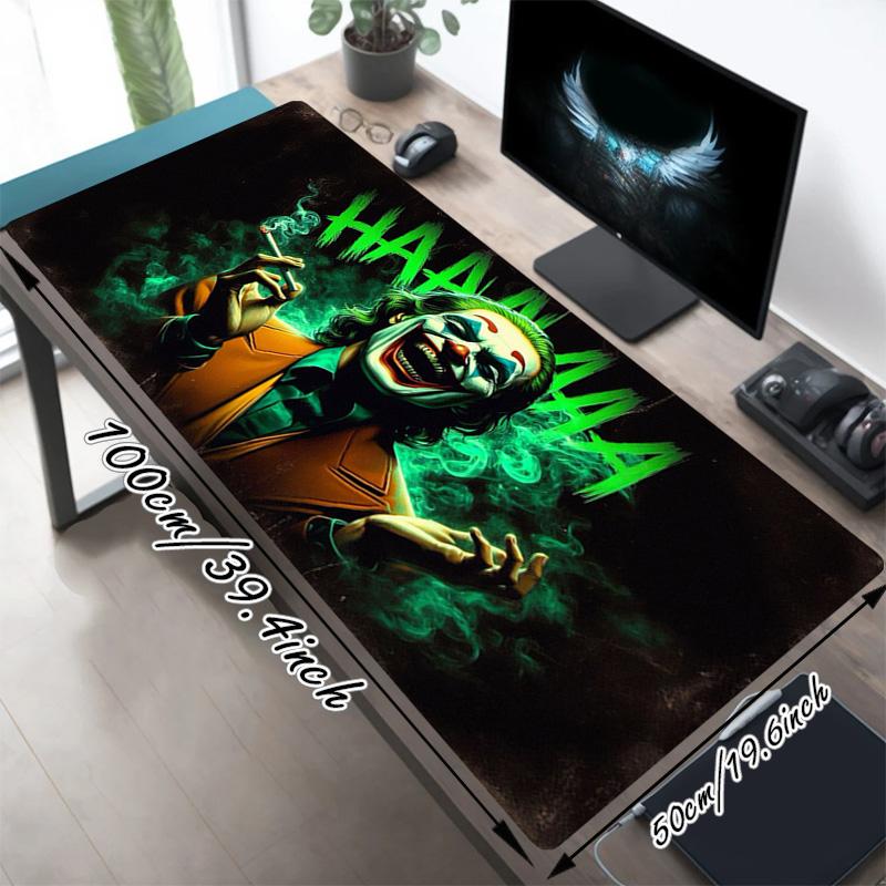 Joker Laugh Xl Gaming Mouse Pad Nonslip Rubber Base Stitched Edge Waterproof Desk Mat For Pc Laptop Gamer Office Computer Accessories C92984