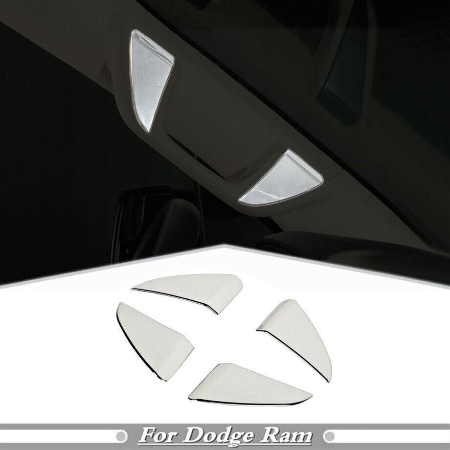 For Dodge RAM 1500 2019~2024  ABS Chrome Interior A~pillar Handle Cover Trim 4PC
