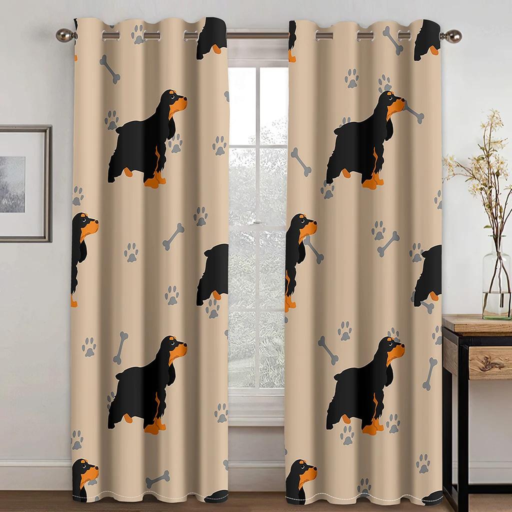 Cartoon Jungle Animals Kids Curtains Safari Zoo Print Window Drapes 2 Panels Nursery Bedroom Child Room Home Decor