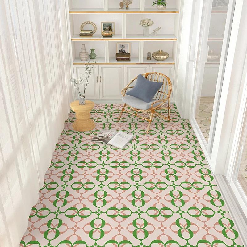 Household Waterproof Balcony Leather Carpet Kitchen PVC Oil-proof Carpets Can Be Cut Living Room Large Area Rug Non-slip Doormat