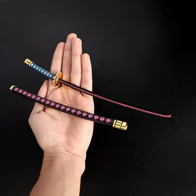 25cm Steel Roronoa Zoro Katana One Piece Metal Sword Iron Ninja Knife Real Size Japanese Katana Samurai Sabre Kid Toy Anime Gift