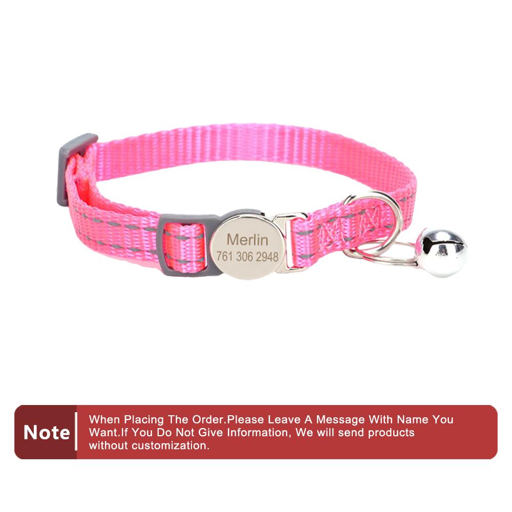 Personalized Name Cat Collar Kitten Puppy Anti-lost DIY Tag Custom Pet Collar Engraved Phone For Small Dog Puppy