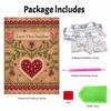 Love One Another Floral Heart 5D Pearl Painting Kit with Frame DIY Sparkling Bead Canvas Art Relaxing Craft for Girls Room Decor