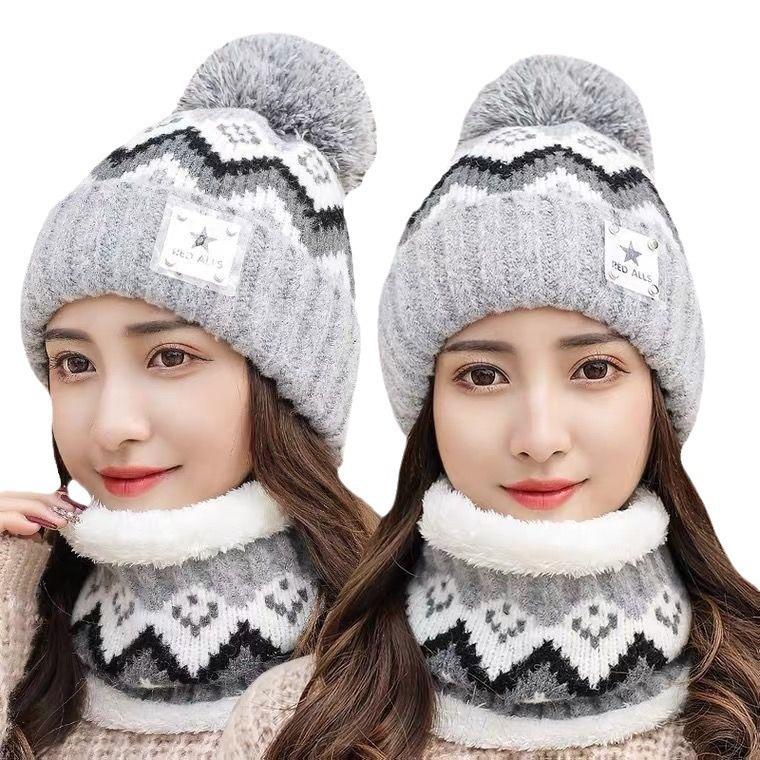 Autumn and Winter Korean Style Casual Ear Protecting Woolen Cap  Thickened and Fleece Warm Woolen Student Cycling Knitted Cap