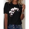 European Sizes Comfortable Women'S T-Shirt Made Featuring an Elegant White Orchid Spray Design