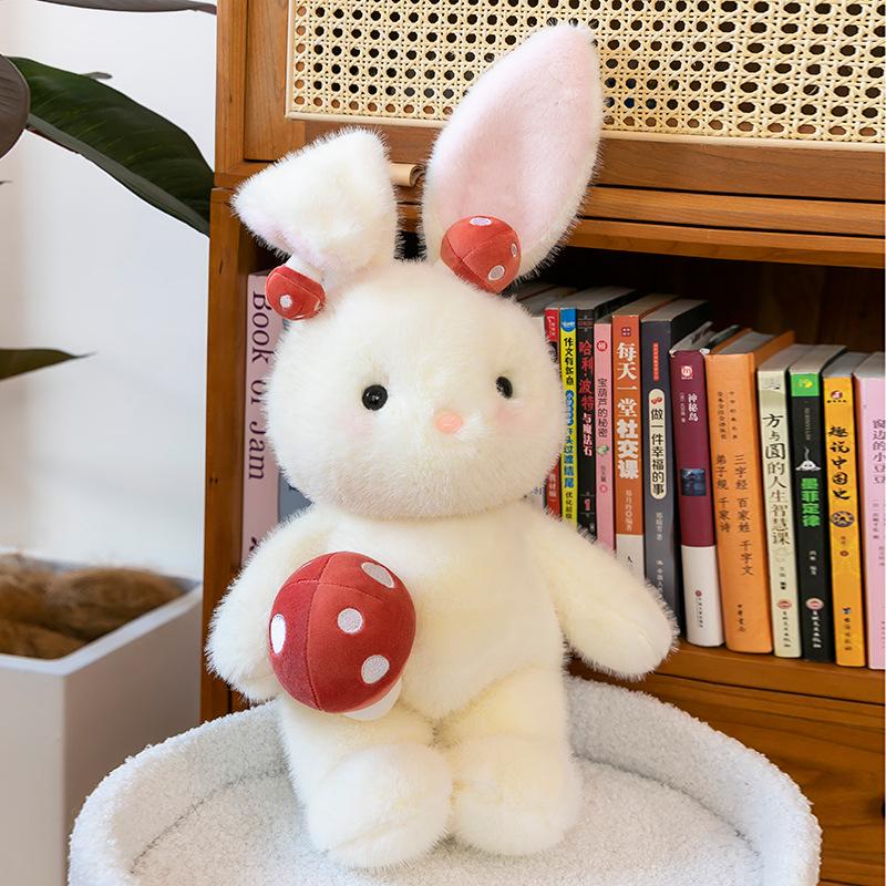 Super Cute Mushroom Rabbit Plush Toy Girl Birthday Gift Event Gift Video Game City Redemption Doll Bay Window Decoration