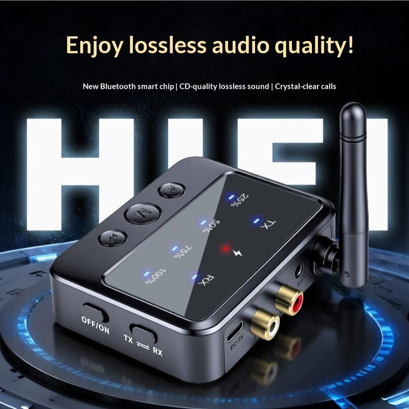 1Pcs Hi-Fi 3.5Mm Jack 2Rca Bluetooth Adapter 2 In 1 Audio Bluetooth 6.0 Receiver Transmitter For Car Speaker Pc