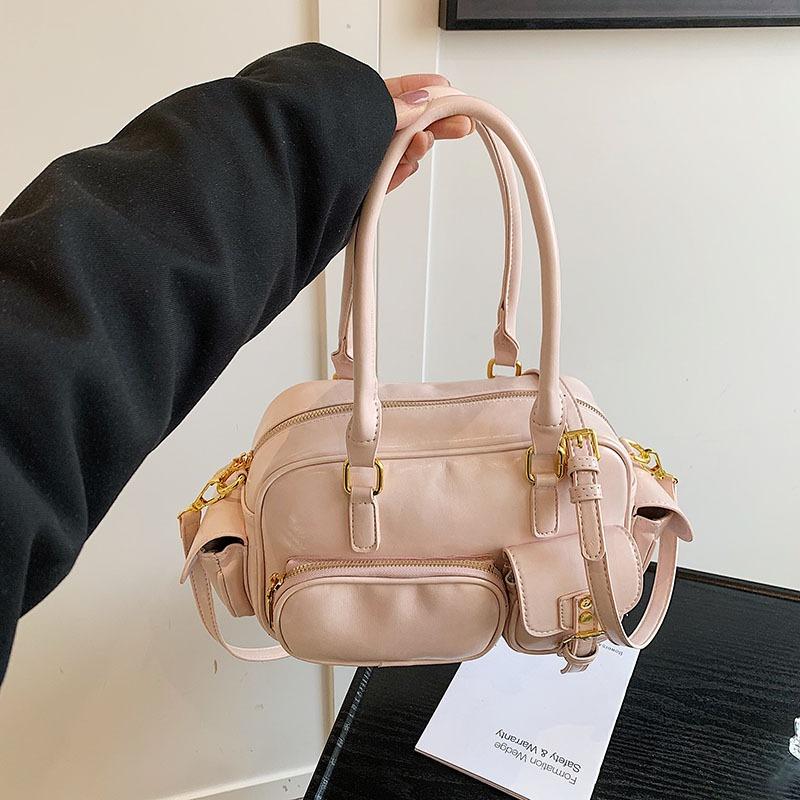 High-end simple small bag women's spring new splicing messenger bag fashionable versatile portable tote bag