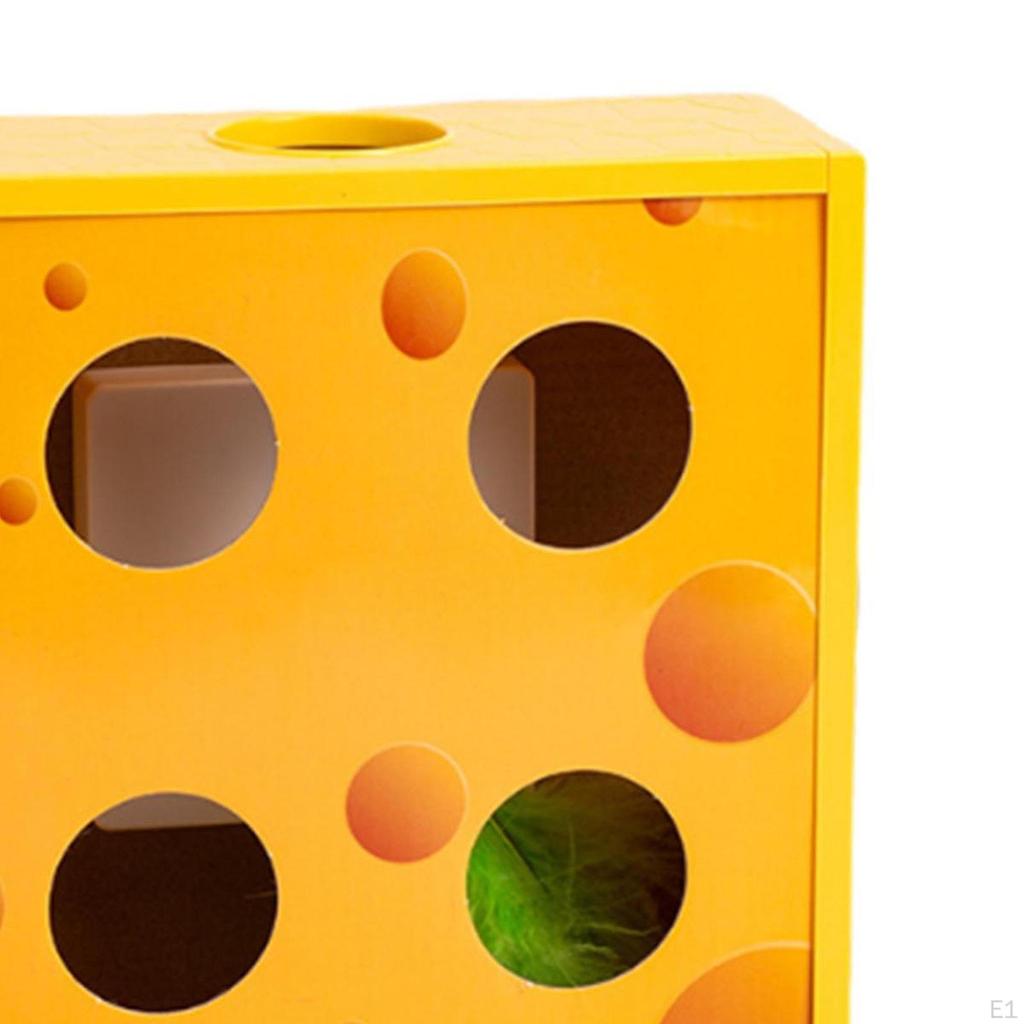 Automatic Cat Toy, Cardboard Design, Cheese Box, Activity for Small And Medium Cats