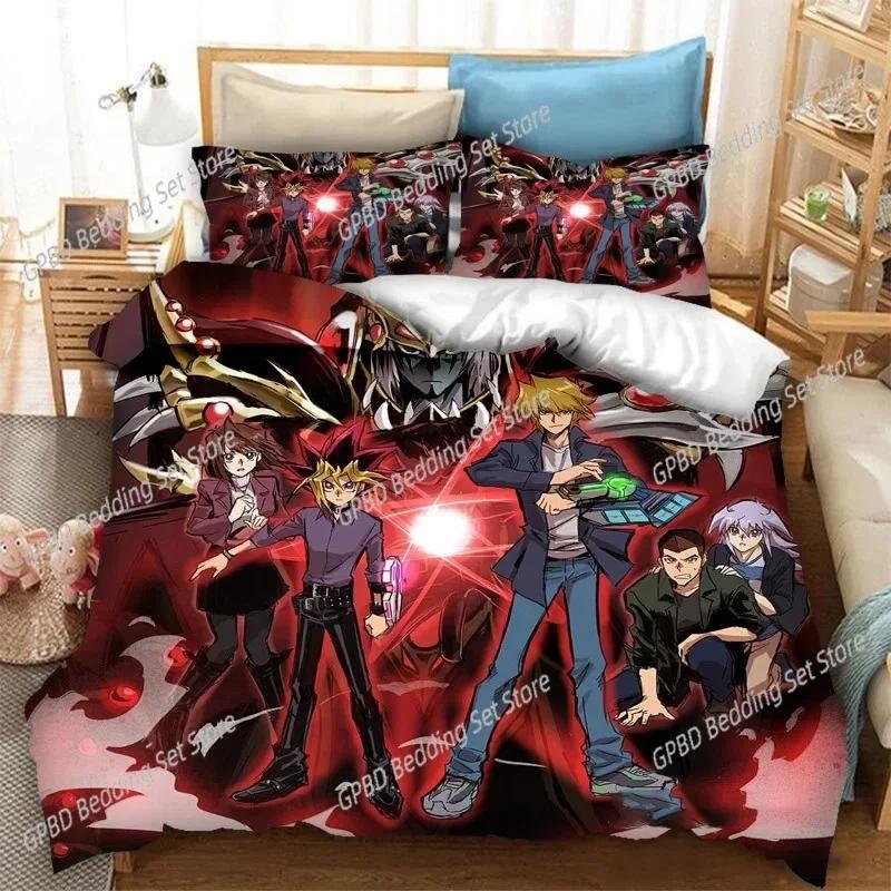 Anime Yu Gi Oh Duel Yugi Beding Set 3D Printed Suitable for Bedrom Soft Duvet Cover Set With Pilowcases Children Kids Home Textile