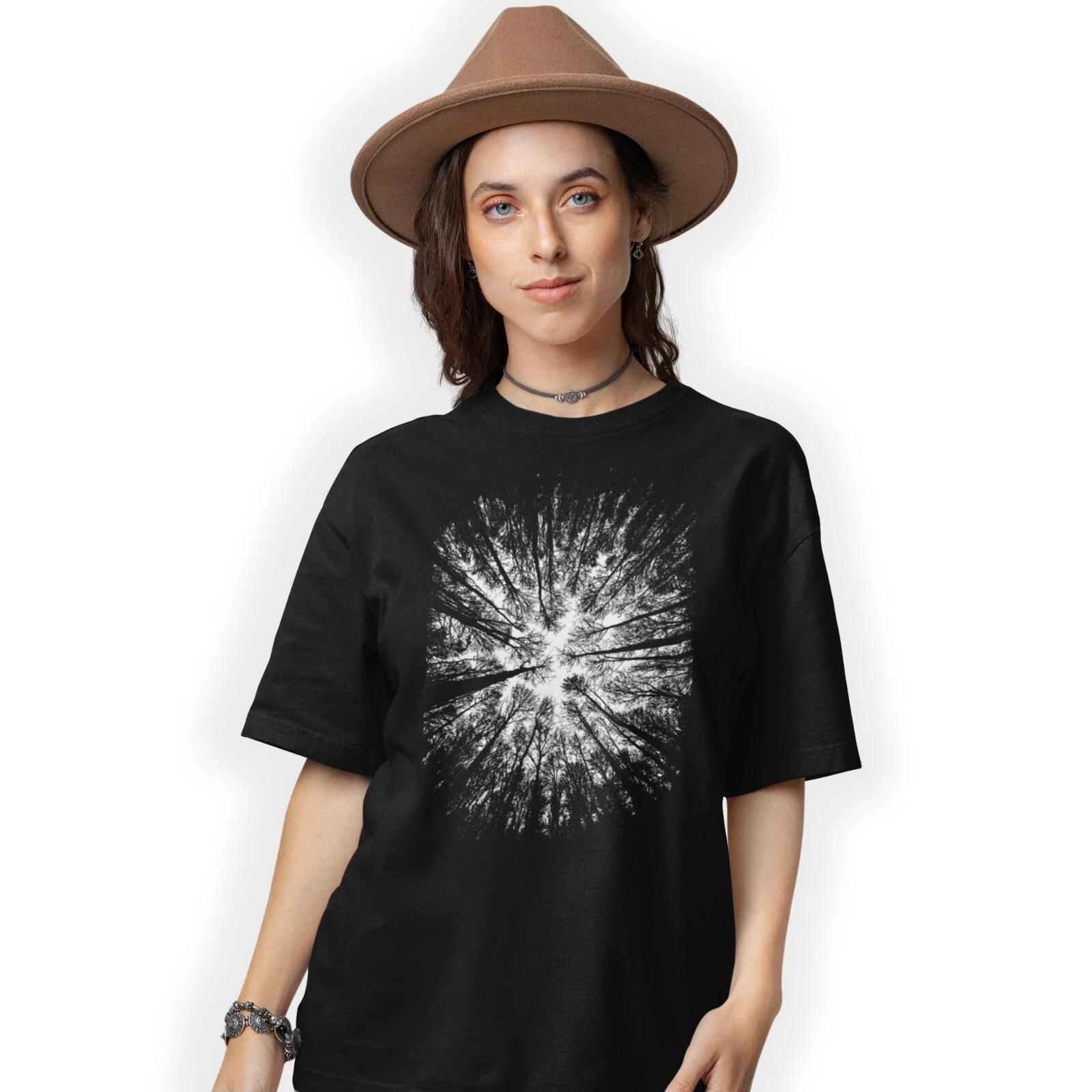 Forest Clearing Silhouette Hand Printed T-shirt Gift M