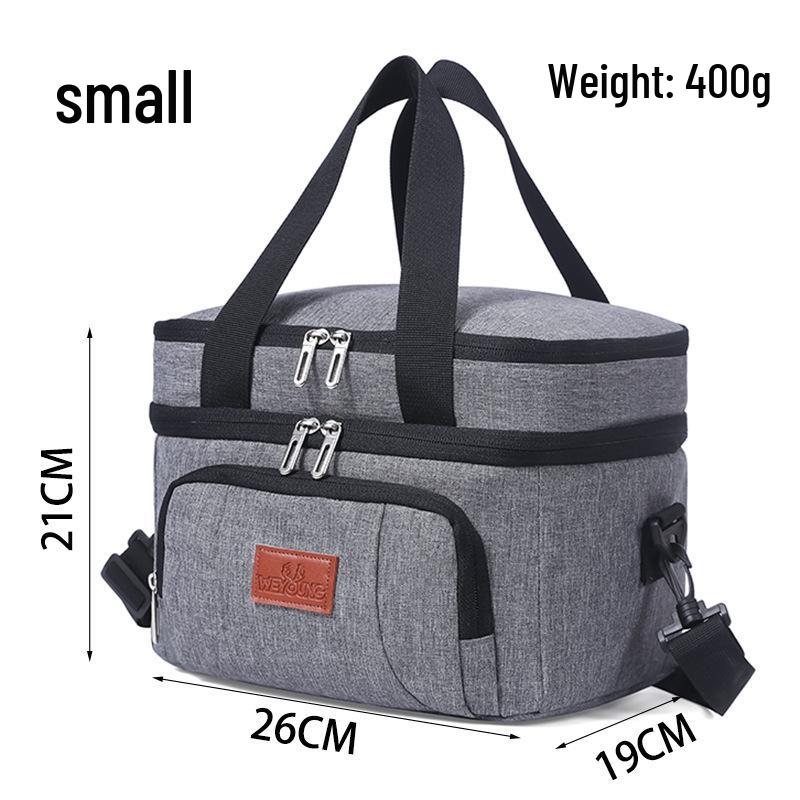 Double-Layer Insulated Picnic Bag - Large, Single Shoulder, Waterproof, Heat-Pressed, Fresh-Keeping, Outdoor Handheld.
