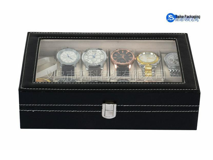 Standard 12-Grid PU Leather Watch Display and Storage Box