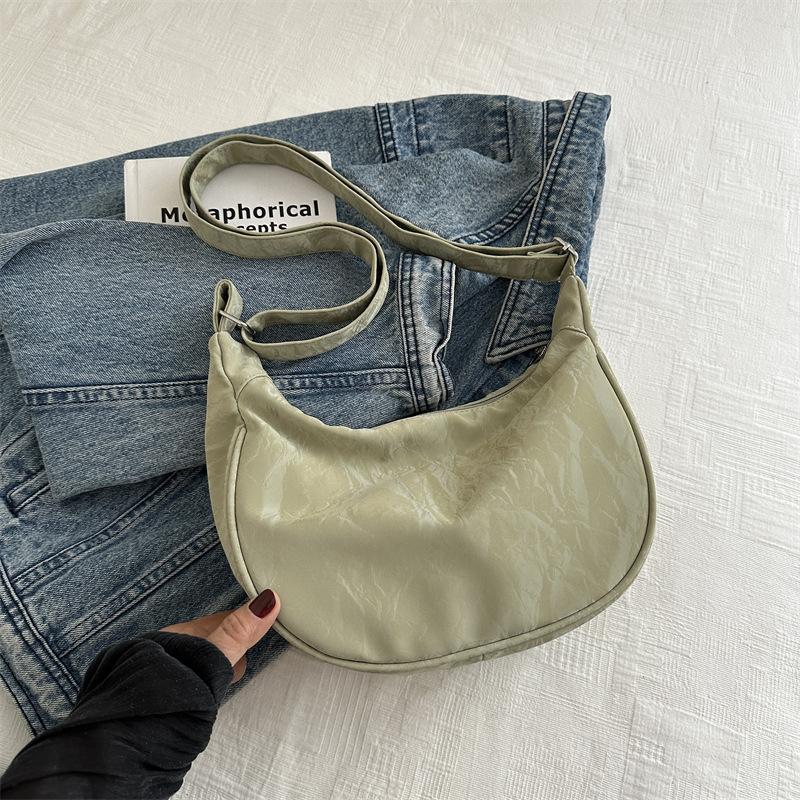 

Однотонная сумка-мессенджер в зарубежном стиле, нишевый дизайн, универсальная, на плечо, 2025 весна-лето, новая повседневная сумка, сумка-тоут, женская