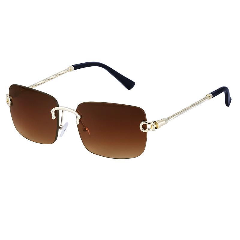 Boîte à lunettes de soleil sans monture avec bordure Lunettes de soleil Homme Lunettes tendance