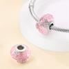 925 Silver Sparkling Blue Glass Beads with Petal Design Charm Fit Original Bracelets Necklaces Jewelry For Women