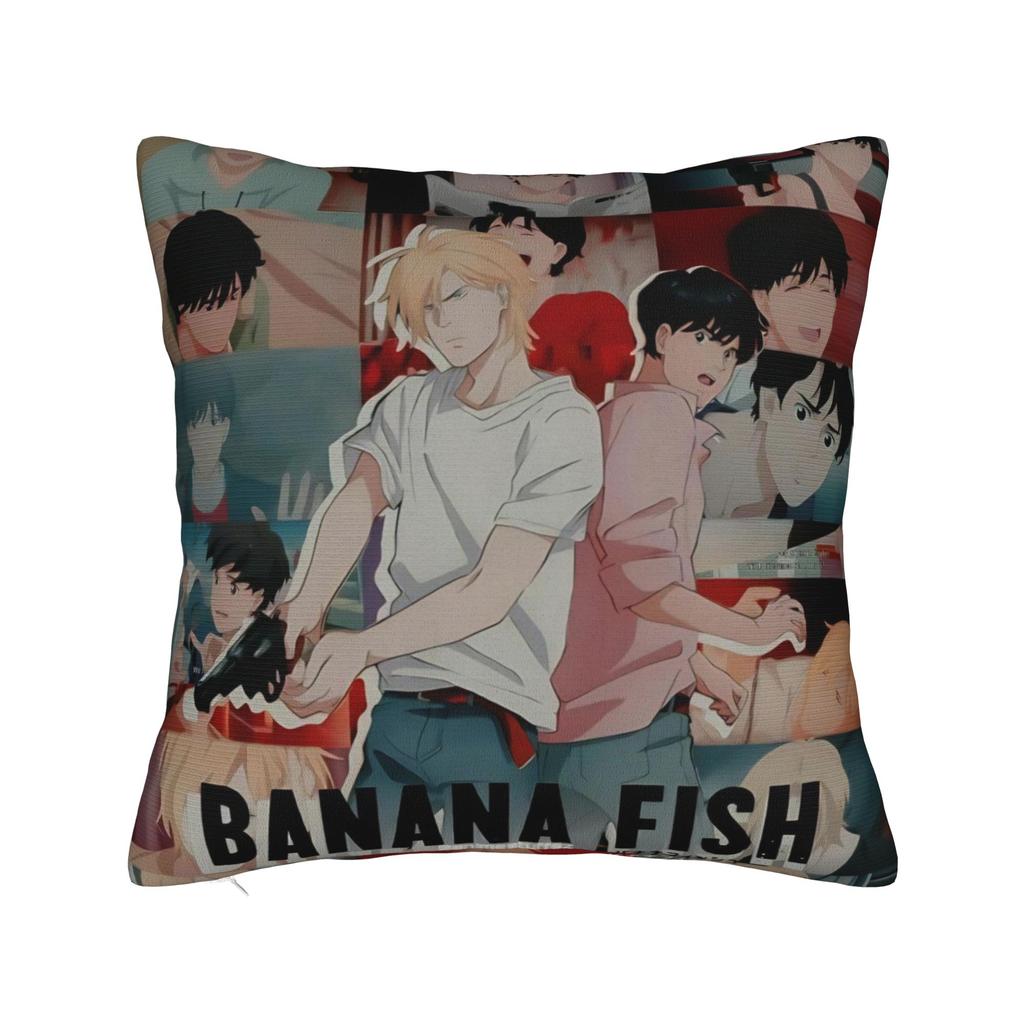 Dekoracyjne Poszewki na Poduszki Banana Fish Akcesoria Anime Poszewka na Poduszkę do Łóżka Pokrowiec na Poduszkę z Zamkiem Błyskawicznym Wielorazowego Użytku