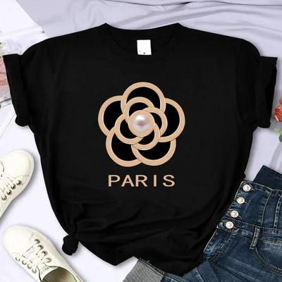Luxury Brand Flower Women's Printed T-shirt Casual Oversized Y2k Personalized Sleeve O-neck