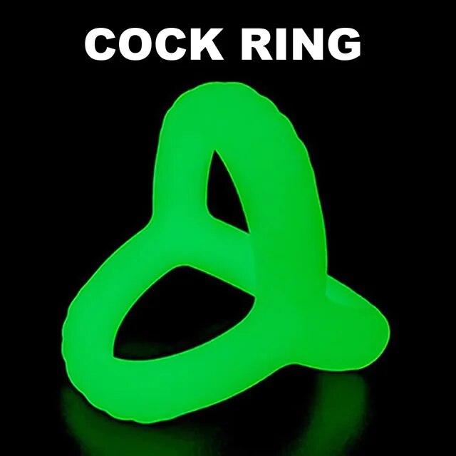 Luminous Cock Ring Silicone Durable Penis Ring Adult Men Ejaculation Delay Cock Rubber Ring Penis Enlargement Sex Toys for Male