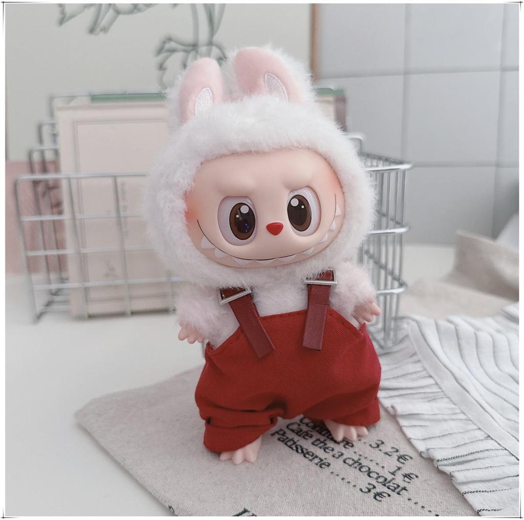 10cm & 17cm Cotton Doll Clothes Replacement Set: Overalls & T-Shirt