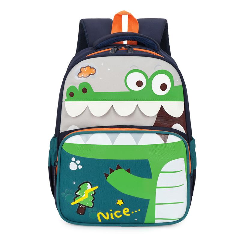 Stylish Modern Cool Cartoon Crocodile Backpack For Boys And Girls With Large Capacity