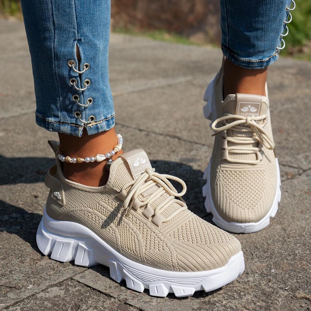 Women's Stylish Flyknit Shoes - 2025 Autumn Collection, Lightweight, Breathable, Plus Size