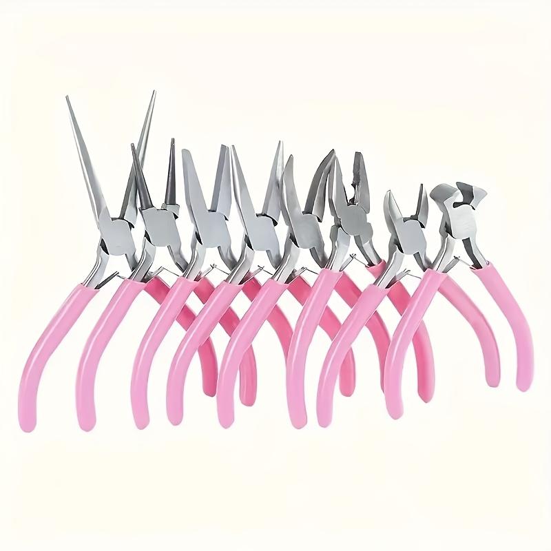 9pcs Mini Jewelry Pliers, Round Curved Needle Tips, DIY Tool Kit Suitable for Jewelry Production and Repair, Top Cutting Pliers, Round Mouth Pliers