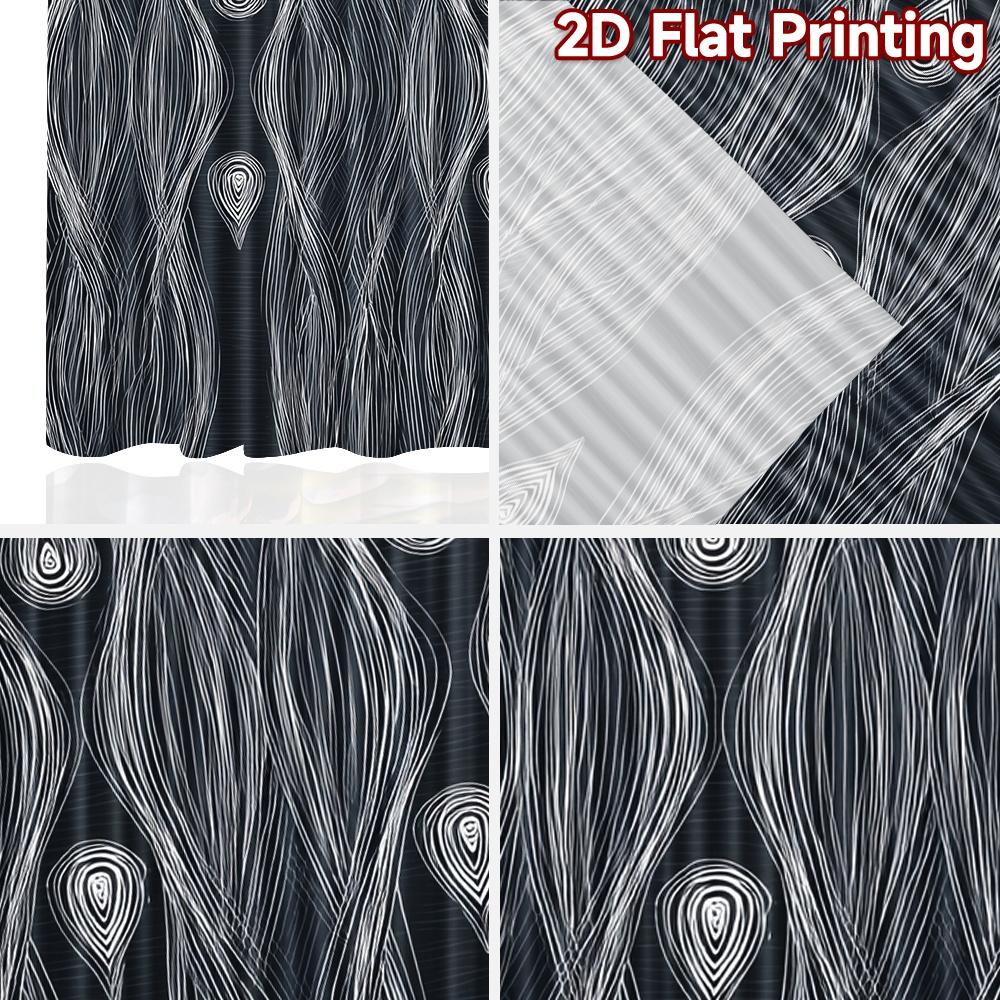 2D FLAT PRINTING 2pcs Curtains (Without Rod) Fluid Wave Design Easter Festival Minimalist Curtains Versatile Fabric Curtains