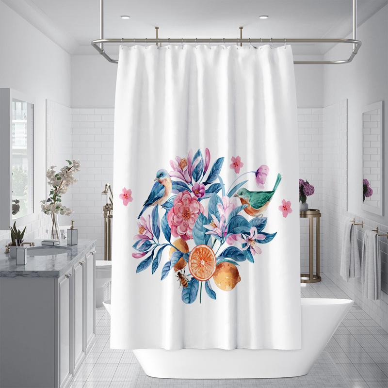 Badezimmer verdickter wasserdichter Vorhang, schimmelfester Duschvorhang, Duschtrennwand-Vorhang, Duschvorhang, Badezimmer-Vorhang, kostenlose Perforation