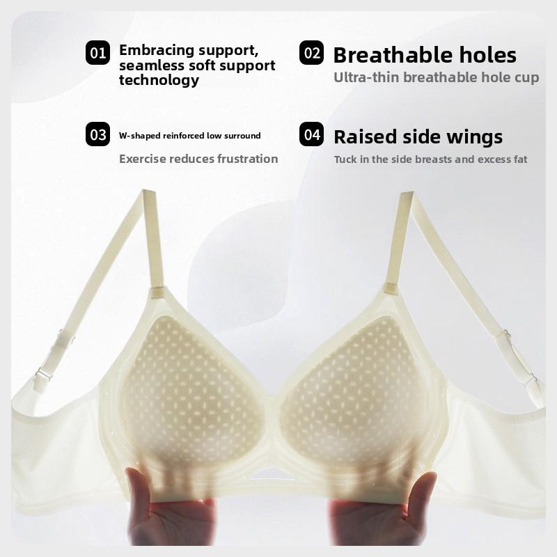 Cool Touch Seamless Push Up Bra for Small Bust, Soft Support Wireless Uplift Anti-Sagging Breathable Lingerie