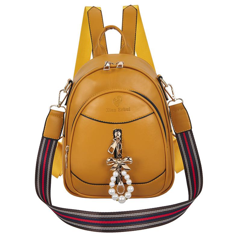 

Простой женский рюкзак, повседневная сумка на молнии, однотонный дорожный рюкзак коричневый