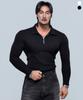 Pijikeolgameoncheu P2606 Ribbed Collar Muscle Fit Long Sleeve Tee [2 Colors]