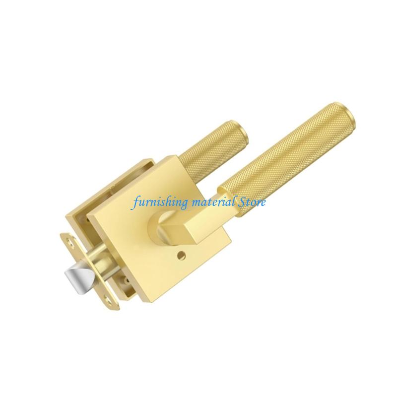 Y5GD Interior Privacy Door Handle Keyless Knurled Handle Lock Door Lever Square Interior Passage Door Knobs Modern Door Lever