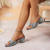 Slippers for Women Summer Fish-mouth Shoes One-line Thick-heeled Shoes and Women's Slippers
