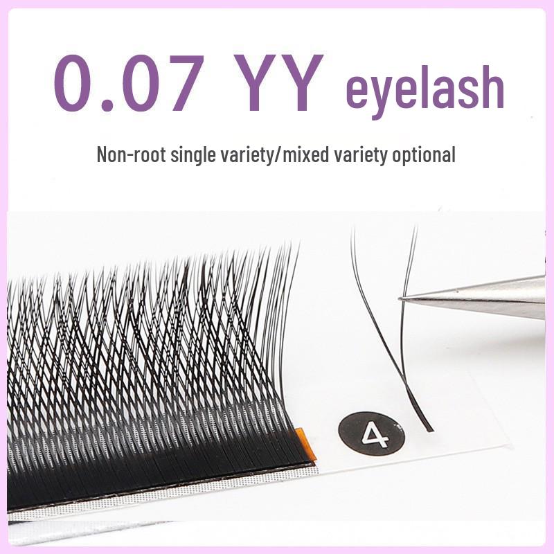 0.07Y-Typ Geklebte Wimpern: Verwicklungsfrei, Verwurzelt, YY Love Webweben, Florale Bepflanzung.